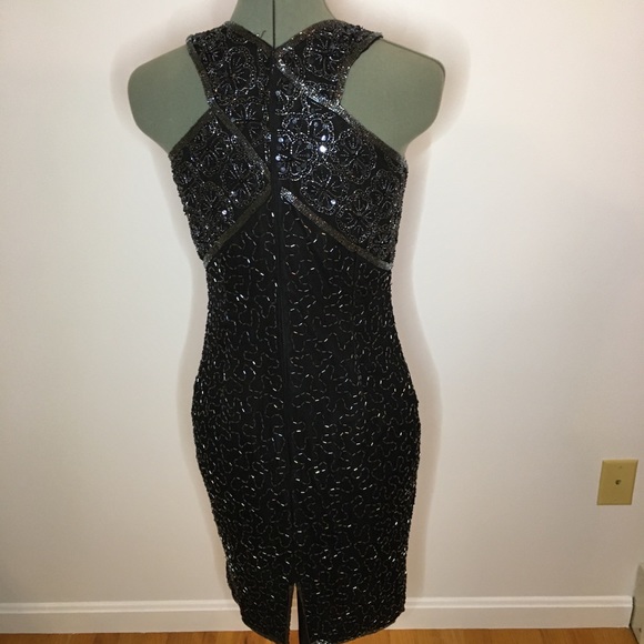 Stenay Vintage 80s Silk/Beaded Cocktail Dress - Picture 4 of 8